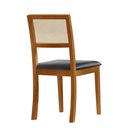 Ver imagem 5 de Kit 8 Cadeiras de Jantar Luxo Palha Estofadas Couro Pu Preto em Tela Sextavada Rubi Madeira Maciça M