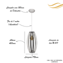 Ver imagem 2 de Luminária Lustre Pendente Madeira Teto Sala Quarto Cozinha Balcão Dubai Branco