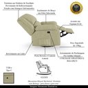 Ver imagem 4 de Poltrona do Papai Reclinável Sala de Cinema Barcelona Glider Manual Giratória Usb Linho Bege