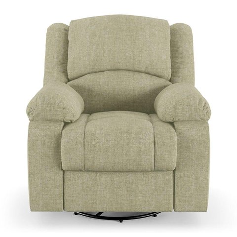Poltrona do Papai Reclinável Sala de Cinema Barcelona Glider Manual Giratória Usb Linho Bege