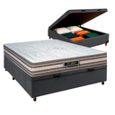 Ver imagem 1 de Cama Box Bau Cinza Casal + Colchão Molas Ensacadas Legriff Sankonfort