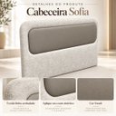 Ver imagem 2 de Cabeceira e Cama Sofia Casal Estofada Linho Aveludado Bege/Fendi