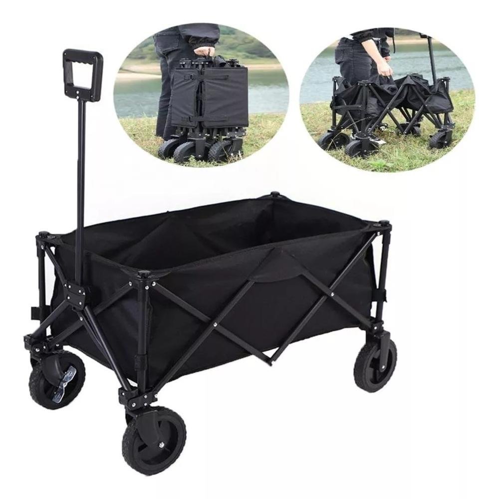 Carrinho de Carga Dobrável para Praia Camping Roller 100 Kg