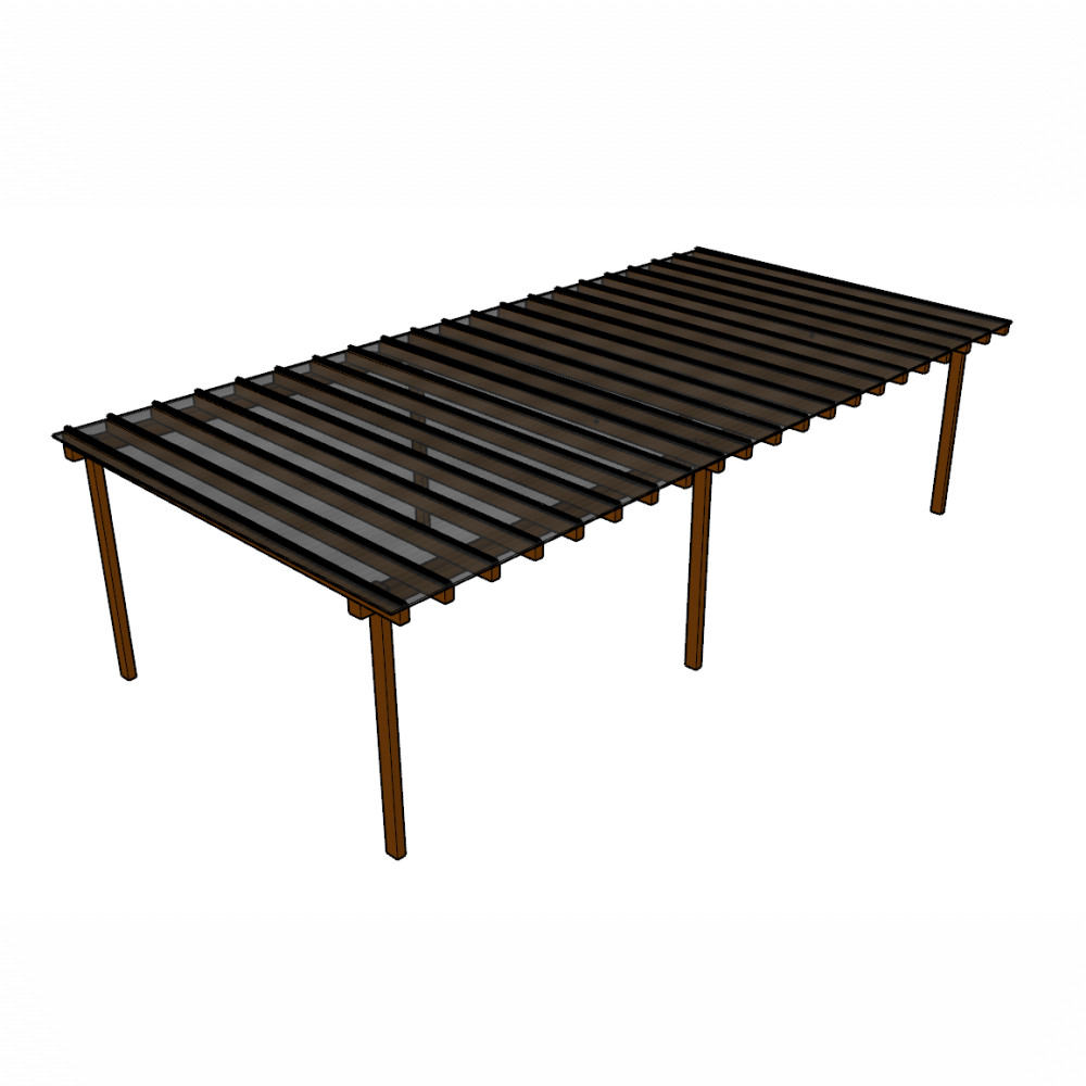 Cobertura Policarbonato Alveolar 10,00m x 4,00m Fume 4mm - 1