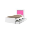 Ver imagem 1 de Cama Solteiro com Cama Auxiliar Modelo Bibox para Quarto Infantil e Juvenil:Branco/Rosa