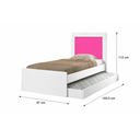 Ver imagem 2 de Cama Solteiro com Cama Auxiliar Modelo Bibox para Quarto Infantil e Juvenil:Branco/Rosa
