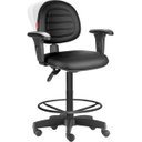 Ver imagem 1 de Cadeira Caixa Alta Ergonômica NR17 Costura Preta