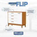Ver imagem 5 de Jogo de Quarto Infantil Flip Cômoda 1 Porta e Berço Americano Branco Fosco/savana - Reller Móveis