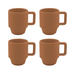 Conjunto De 4 Canecas 400 Ml Empilháveis Elo Avelã - 2