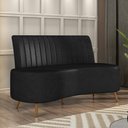 Ver imagem 1 de Sofá Living Decorativo 2 Lugares 1,35M Katara Preto Corino G33 - Gran Belo