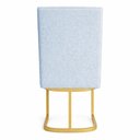 Ver imagem 3 de Poltrona Cadeira de Jantar Base de Ferro Mirelle Bordado Horizontal Boucle Azul