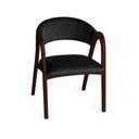 Ver imagem 4 de Kit 2 Poltronas de Jantar Valentina Madeira Maciça Castanho Encosto Anatômico em Veludo - Preto