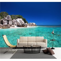 Papel De Parede Paisagem Praia Pedras Sol Mar GG390 - 2