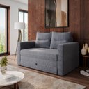 Ver imagem 2 de Sofá Cama 2 Lugares Casal 1,50 Mts Chenile Prince Luma Matri Cor:chenile Cinza Escuro