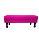 Ver imagem 3 de Recamier Luis Xv Capitonê Retrô 120cm Couro Rosa Pink Pés Madeira Mz Decor