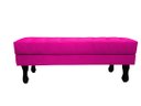Ver imagem 3 de Recamier Luis Xv Capitonê Retrô 120cm Couro Rosa Pink Pés Madeira Mz Decor