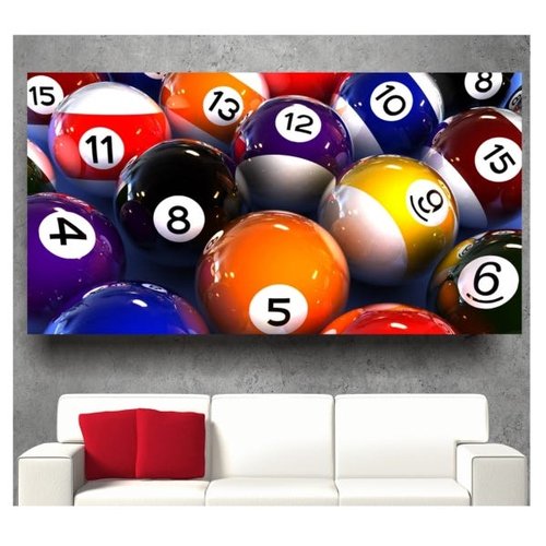 Quadro Decorativo Sinuca Snooker Bilhar Bar Salas De Jogos 8 Ball