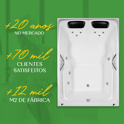 Banheira Dupla Encanto Completa com Hidro em Acrílico - 1.60x1.20x0.45 - 220v - 9