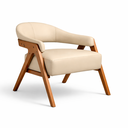 Ver imagem 2 de Kit 2 Poltronas Malta Corino Bege Sala de Estar Escritório Luxo Moderna Madeira Maciça Estofada
