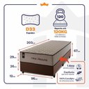 Ver imagem 4 de Conjunto Cama Box Espuma San Diego Bege Solteiro 96x203x67