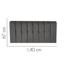Ver imagem 2 de Painel Estofada Kiara 140cm Casal para Cama Box Quarto Suede Cinza Escuro Grafite - Ahazzo Móveis