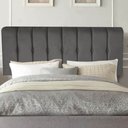 Ver imagem 1 de Painel Estofada Kiara 140cm Casal para Cama Box Quarto Suede Cinza Escuro Grafite - Ahazzo Móveis