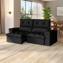 Ver imagem 1 de Sofá Retrátil Reclinável Alion Plus 2,10m Suede Preto - Xflex Sofas