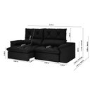 Ver imagem 2 de Sofá Retrátil Reclinável Alion Plus 2,10m Suede Preto - Xflex Sofas