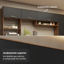 Ver imagem 6 de Kit Cozinha com Armário Aéreo e Balcão 60 cm Rustic/Preto Lille Madesa
