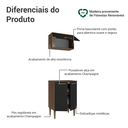 Ver imagem 4 de Kit Cozinha com Armário Aéreo e Balcão 60 cm Rustic/Preto Lille Madesa