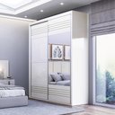 Ver imagem 1 de Guarda-roupa Roupeiro Solteiro com 02 Portas 179 Cm 100% Mdf Dalla Costa: Off White