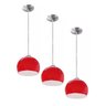 Kit 3 Lustres Pendente Vermelho Cozinha Americana - 1