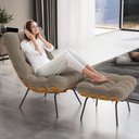 Ver imagem 2 de Kit 2 Poltronas Decorativas Sala de Estar Costela L02 Bouclê Bege - Lyam Decor