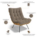 Ver imagem 4 de Kit 2 Poltronas Decorativas Sala de Estar Costela L02 Bouclê Bege - Lyam Decor