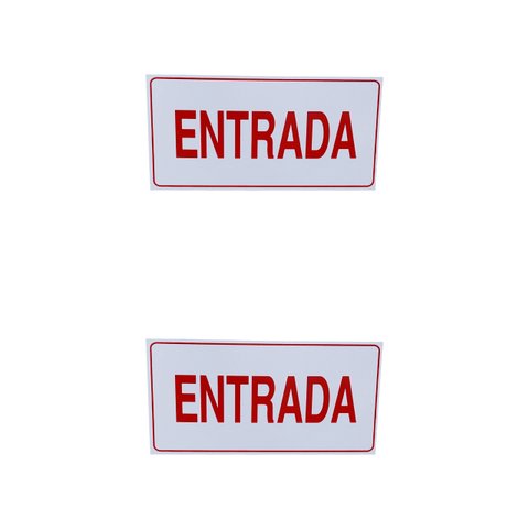 Kit Combo 2 Placa de Sinalização Entrada 15x30 Cm Branca