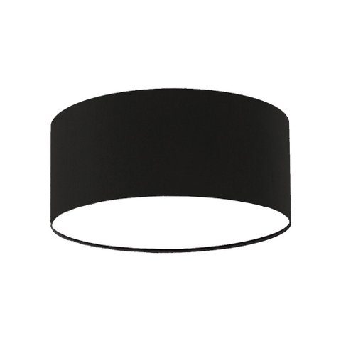 Luminária Plafon Redondo Cúpula em Tecido 30x15:Preto5930