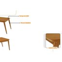 Ver imagem 4 de Sala de Jantar Completa Havana C/ Tampo Madeirado Canto Curvo 120x80cm e 4 Cadeiras Dafne Naturale