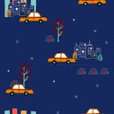 Ver imagem 1 de Papel de Parede Infantil de carros, azul marinho com amarelo Fofura Baby FF4008. Edantex