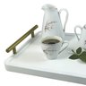 Bandeja Decorativa Cantinho do Café Servir Alças Bar 46x26:dourado/branco - 4