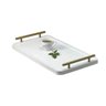 Bandeja Decorativa Cantinho do Café Servir Alças Bar 46x26:dourado/branco - 2