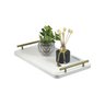 Bandeja Decorativa Cantinho do Café Servir Alças Bar 46x26:dourado/branco - 6