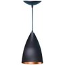 Lustre Pendente Balcão Cozinha Americana Preta Fosca E Cobre - 1