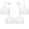 Kit 4 Lustres Pendente Balcão Cozinha Americana Branco - 1