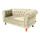Ver imagem 2 de Conjunto Sofá Namoradeira Chesterfield Capitonê Duque Suede Bege Decoração, Recepção, Salas de Tv e