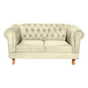 Ver imagem 1 de Conjunto Sofá Namoradeira Chesterfield Capitonê Duque Suede Bege Decoração, Recepção, Salas de Tv e