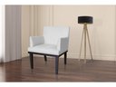 Ver imagem 2 de Poltrona Decorativa Vitória Couro Branco Pés Madeira Mz Decor