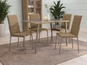 Ver imagem 1 de Conjunto Sala de Jantar Mesa com 4 Cadeiras Estofadas 864 Kappesberg Crome