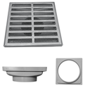 Ver imagem 2 de Ralo Quintal 20x20 Alumínio Tradicional com Tela Coletor Cinza Saída Baixa 150mm 6 Polegadas