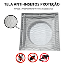 Ver imagem 4 de Ralo Quintal 20x20 Alumínio Tradicional com Tela Coletor Cinza Saída Baixa 150mm 6 Polegadas