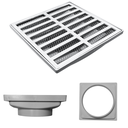 Ver imagem 1 de Ralo Quintal 20x20 Alumínio Tradicional com Tela Coletor Cinza Saída Baixa 150mm 6 Polegadas